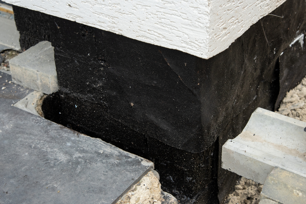 Construction,Techniques,For,Waterproofing,Basement,And,Foundations.,Insulation,Material,On