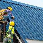 Professional,And,Qualified,Roofer,In,Protective,Uniform,Wear,Use,Electric