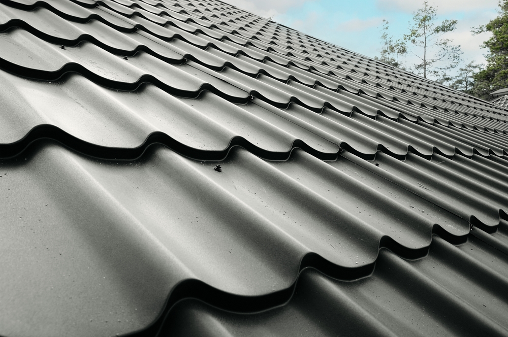 Close-up,House,Roof,With,Steel,Roofing,Sheet.,Traditional,Metal,Shingle