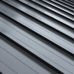 Close-up,House,Retro,Roof,Panel,With,Standing,Seam,And,Fasteners.