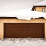 Brown,Garage,Door,In,A,Private,House,In,Winter.